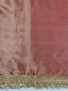 Banarasee Handloom Semi Silk Saree With Zari Buti Design Border & Lace-Maroon