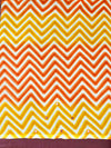 Banarasee Printed Handwork Chiffon Saree-Orange & Yellow