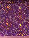 Banarasee Printed Handwork Chiffon Saree-Purple