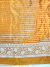Banarasee Handloom Soft Silk Saree With Zari Buti Design Floral Border & Lace-Yellow