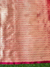 Banarasee Handloom Organza Mix Saree With Zari Woven Design-Pink
