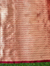 Banarasee Handloom Organza Mix Saree With Zari Woven Design-Maroon