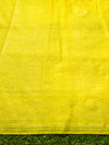 Banarasee Handloom Semi Silk Saree With Floral Zari Border & Meena Work Pallu-Light Yellow