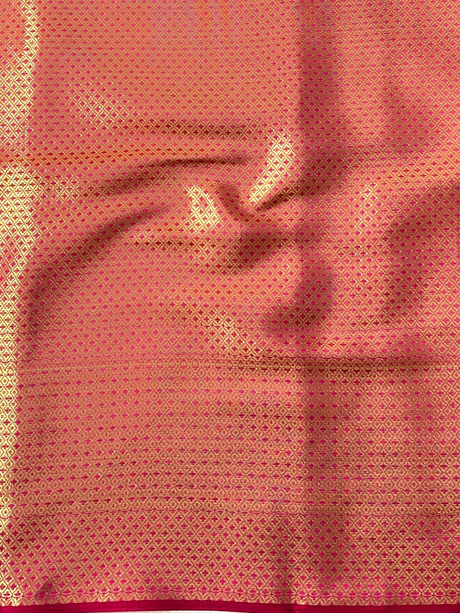 Banarasee Handwoven Semi Silk Saree With Heavy Zari Jaal Design-Pink