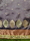 Banarasee Handloom Semi Silk Saree With Sona Rupa Zari Buti Design & Lace Border-Violet