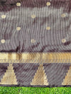 Banarasee Handloom Semi Silk Saree With Polka Dot Design & Zari Border-Purple