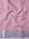 Banarasee Linen Tissue Silver Zari Work Saree-Pink