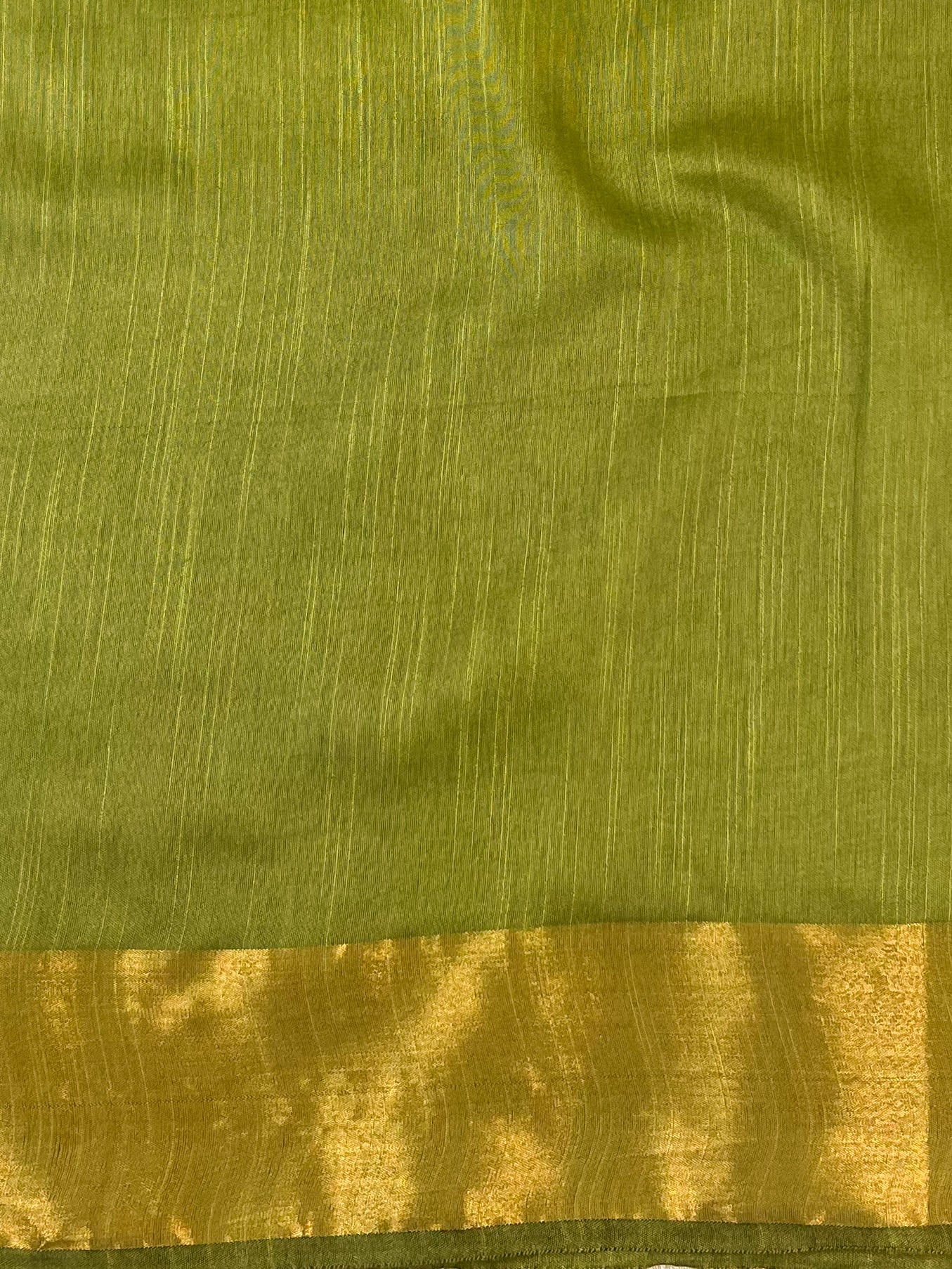 Bhagalpur Cotton Silk Ghichha Work Hand-Dyed Shibori Pattern Saree-Green