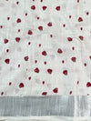 Bhagalpuri Handloom Linen Block Printed Saree-White