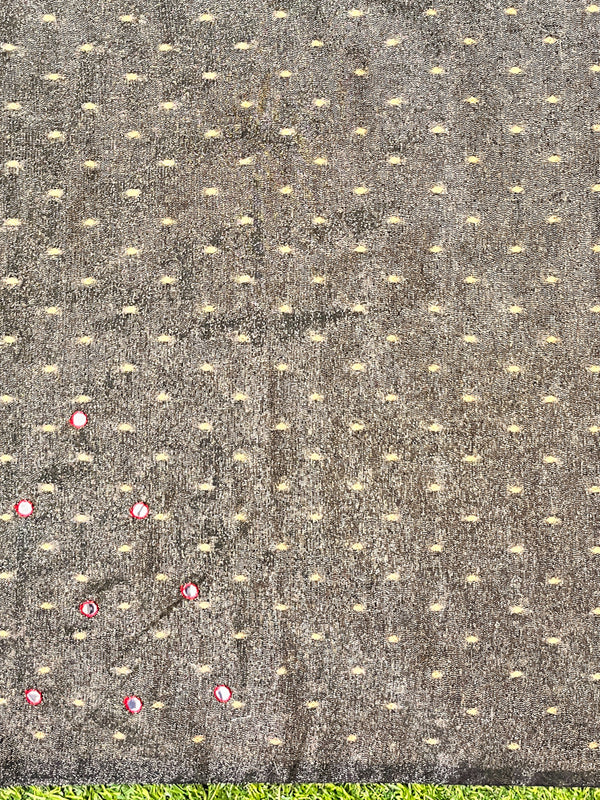 Banarasee Handwoven Semi Silk Shine Saree With Mirror Work-Black (Gold Tone)