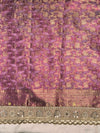 Banarasee Plain Tissue Saree With Swarovski Work Pallu & Zari Lace Border-Purple