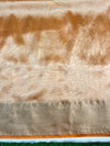 Banarasee Handloom Tissue Saree With Buti Design Zari Border & Lace-Rust