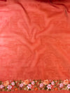 Banarasee Chanderi Cotton Floral Embroidered Saree-Maroon