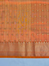 Banarasee Handloom Tissue (Saubhagyavati Bhava) Lace Saree With Buti Design Border & Lace-Rust