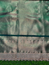 Banarasee Handloom Tissue Saree With Zari Weaving Floral Work & Lace Border-Green