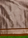 Banarasee Handloom Semi Silk Saree With Sona Rupa Zari Buti Design & Floral Border-Burgundy