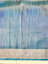 Banarasee Handloom Tissue Saree With Zari Buti Design Border & Lace-Pastel Blue