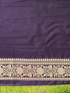 Banarasee Handloom Dual Tone Semi Silk Saree With Gold Zari Buta Design-Purple