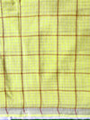 Bhagalpur Handloom Pure Linen Saree With Zari Checks Design-Yellow