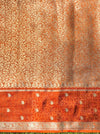 Banarasee Handloom Dual Tone Tissue Silk Saree With Zari & Resham Weaving-Orange