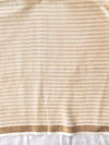 Bhagalpur Handloom Pure Linen Saree With Zari Stripe Design-Cream