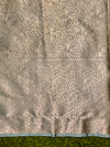 Banarasee Semi Chiffon Saree With Buti Design & Contrast Zari Border-Maroon & Mint Blue
