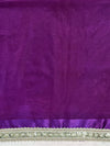 Banarasee Handloom Plain Tissue Saree With Lace Border-Purple