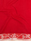 Banarasee Pure Cotton Jamdani Weaving Saree-Red
