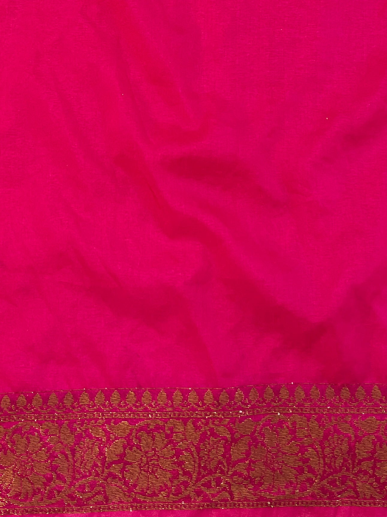Banarasee Semi-Chiffon Saree With Antique Gold Zari Work-Pink