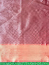 Banarasee Handloom Tissue Silk Saree With Woven Buta Design & Contrast Border-Gold
