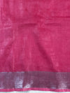 Bhagalpur Handloom Embroidered Buta Design Linen Saree-Pink