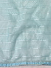 Banarasee Tissue Organza Saree With Handwork & Contrast Blouse-Blue