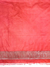 Banarasee Handloom Semi Silk Tissue Saree With Handwoven Zari Design & Border-Peach