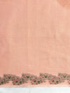 Banarasee Handloom Soft Tissue Shine Saree With Resham Floral Border-Peach