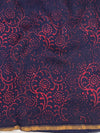 Banarasee Handloom Chanderi Bagru Block Printed Saree-Blue