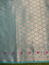Banarasee Handloom Semi Silk Saree With Zari Woven Design & Contrast Border-Orange