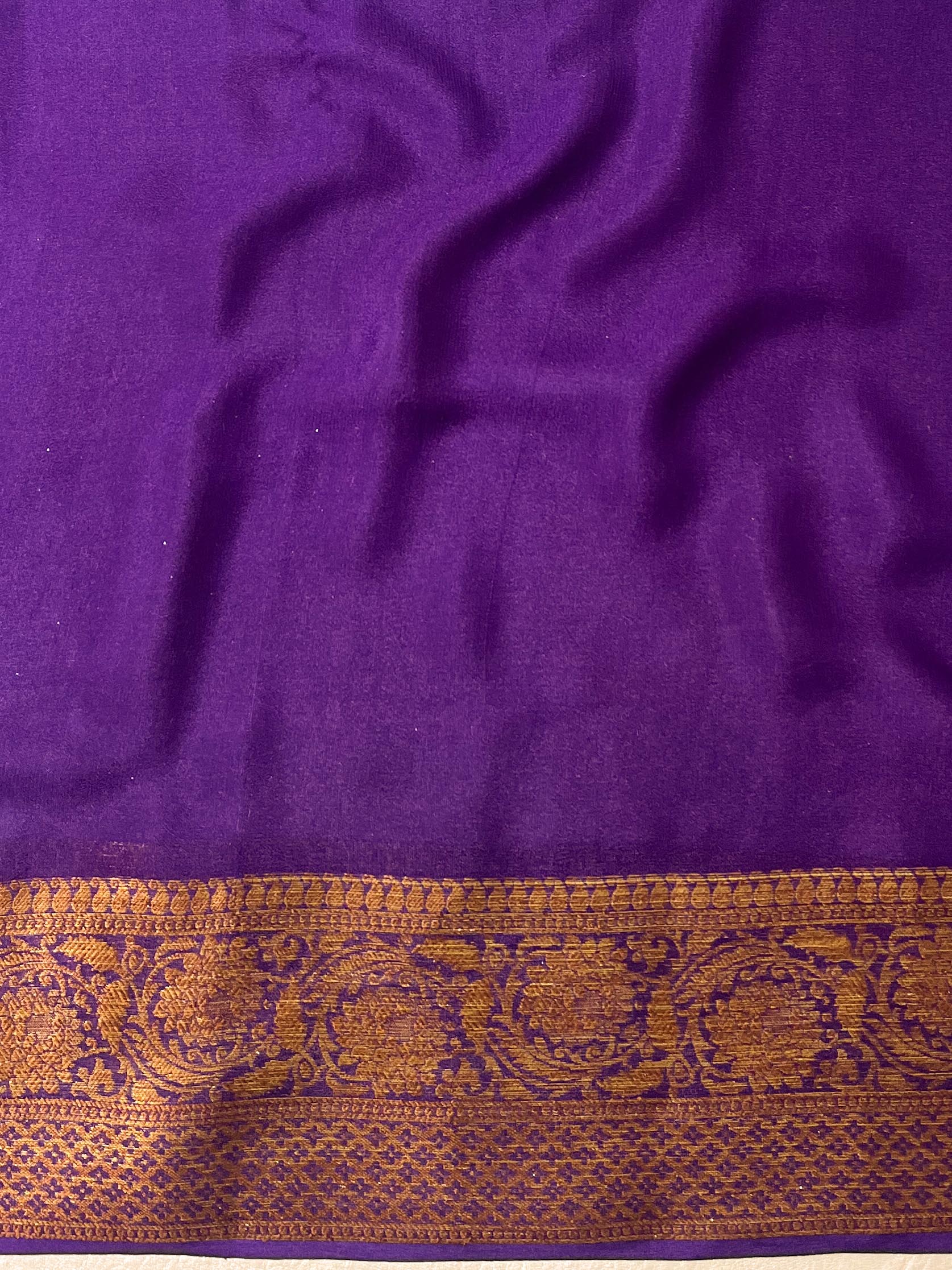 Banarasee  Handwoven Pure Chiffon Saree With Meenakari Work-Violet
