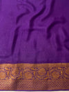 Banarasee  Handwoven Pure Chiffon Saree With Meenakari Work-Violet