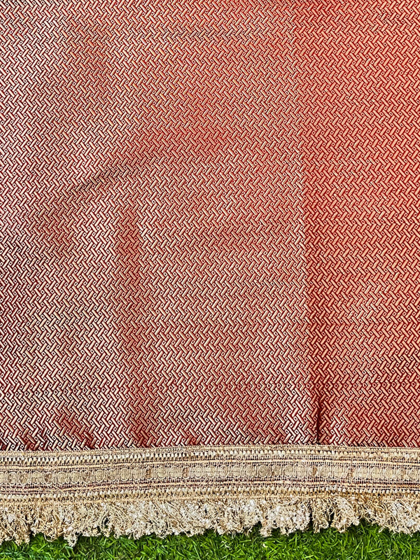 Banarasee Soft Silk Saree With Handwork Pearl Motifs & Mirror Work-Maroon