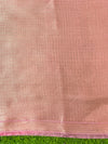 Banarasee Handloom Dupion Silk Saree With Zari Floral Buta Design & Border-Peachy Pink