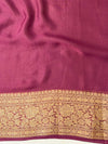 Banarasee Pure Chiffon Saree With Zari Work-Onion Pink