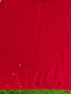 Banarasee Handloom Satin Hand Dyed Saree With Mirror Work-Red & Violet