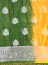 Banarasee Handwoven Semi-Chiffon Hand Dyed Saree With Zari Work-Multicolor
