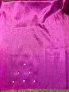 Banarasee Handwoven Tissue Saree With Floral Motifs & Mirror Work-Pink