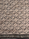 Handloom Maheshwari Silk Bagru Block Printed Mirror Work Saree-Black