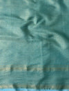 Banarasee Handwoven Semi Silk Saree With Zari & Resham Work-Light Blue
