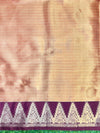 Banarasee Handloom Semi Silk Saree With Checks Design & Contrast Border-Rust & Burgundy