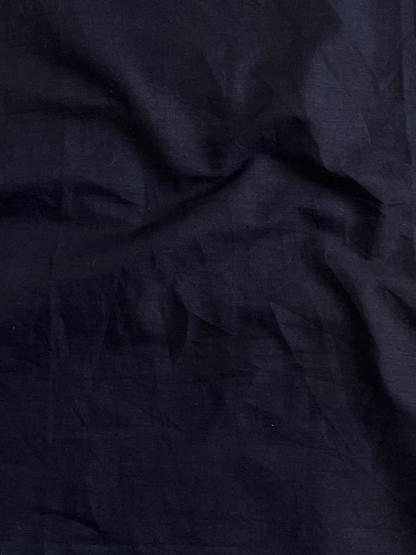 Handloom Mul Cotton Hand-Block Print Saree-Black & White