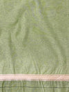 Banarasee Handloom Pure Cotton Silk Saree With Zari Jaal Design-Light Green