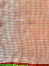 Banarasee Handloom Dupion Silk Saree With Zari Floral Buta Design & Border-Peachy Pink